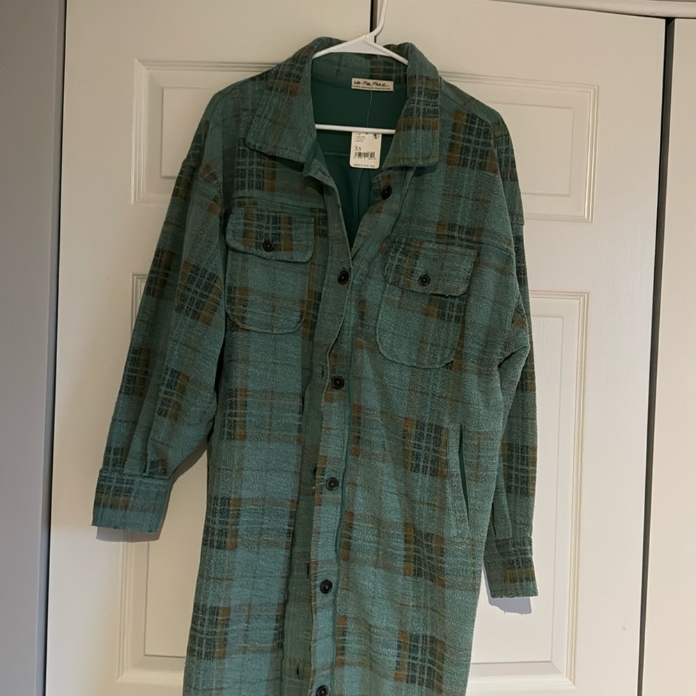 Free people flannel long jacket